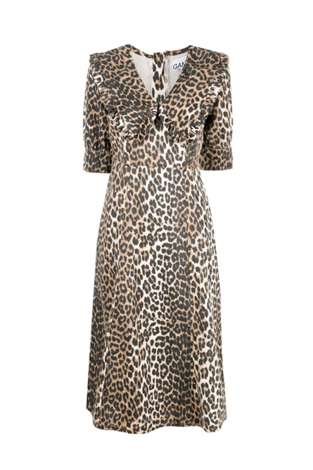 платье миди с леопардовым принтом