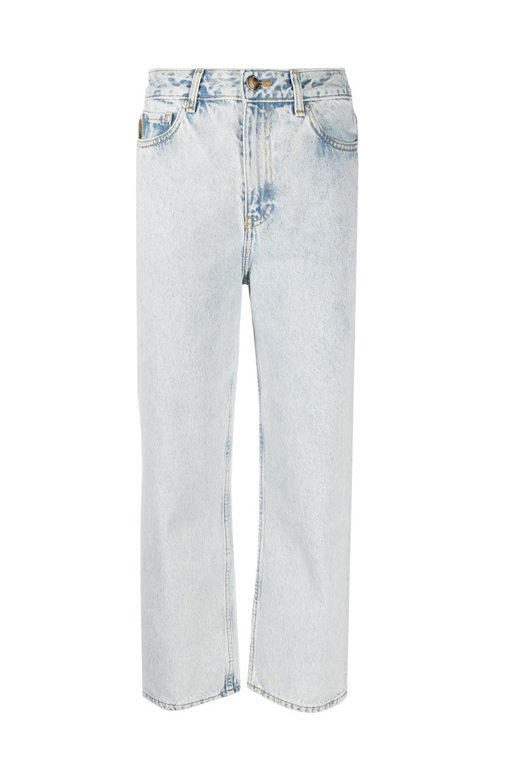 Укороченные джинсы с завышенной талией Ganni  