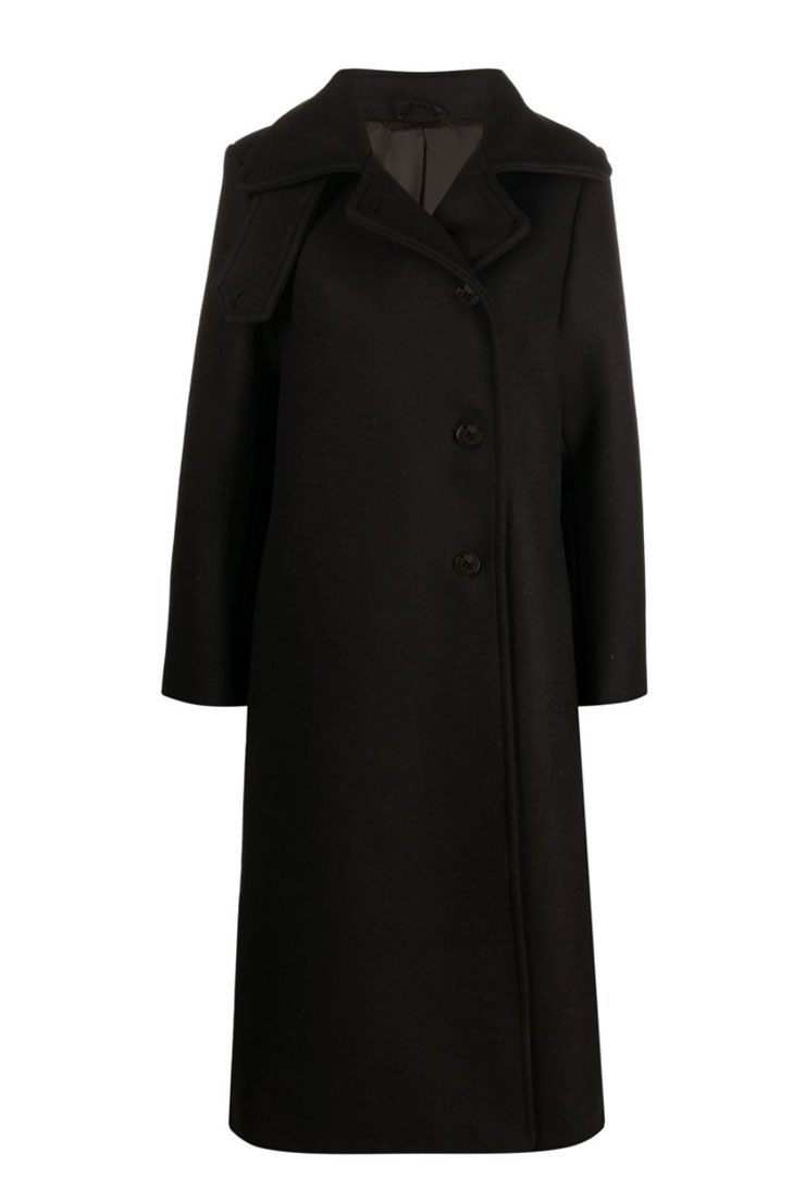 Фетровое однобортное пальто Totême