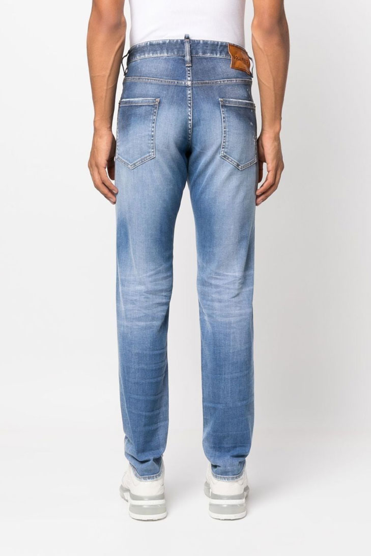 джинсы с эффектом разбрызганной краски