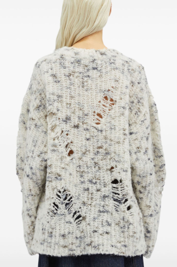 джемпер фактурной вязки с эффектом потертости