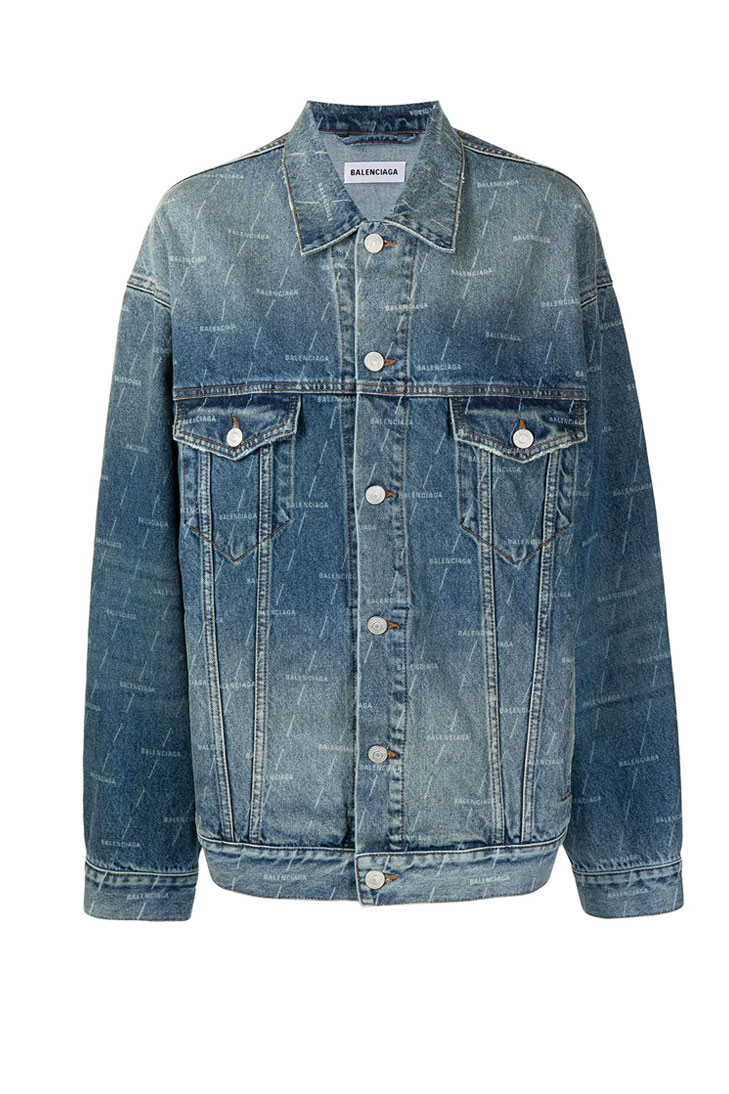 Джинсовая куртка Balenciaga с логотипом