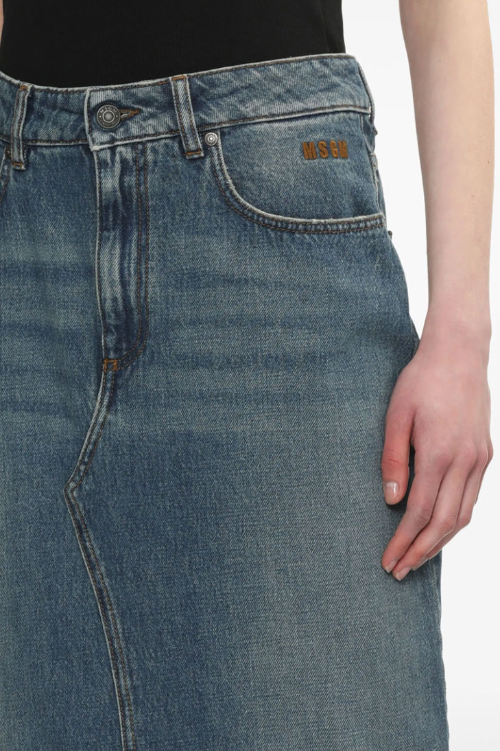 джинсовая юбка миди