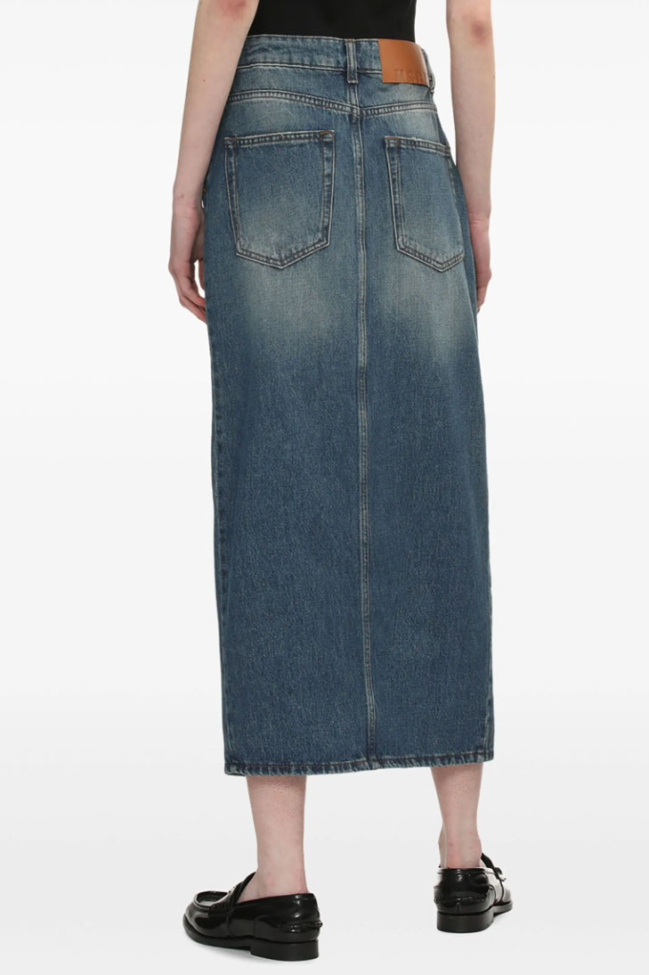 джинсовая юбка миди