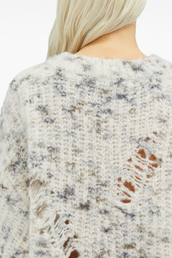 джемпер фактурной вязки с эффектом потертости