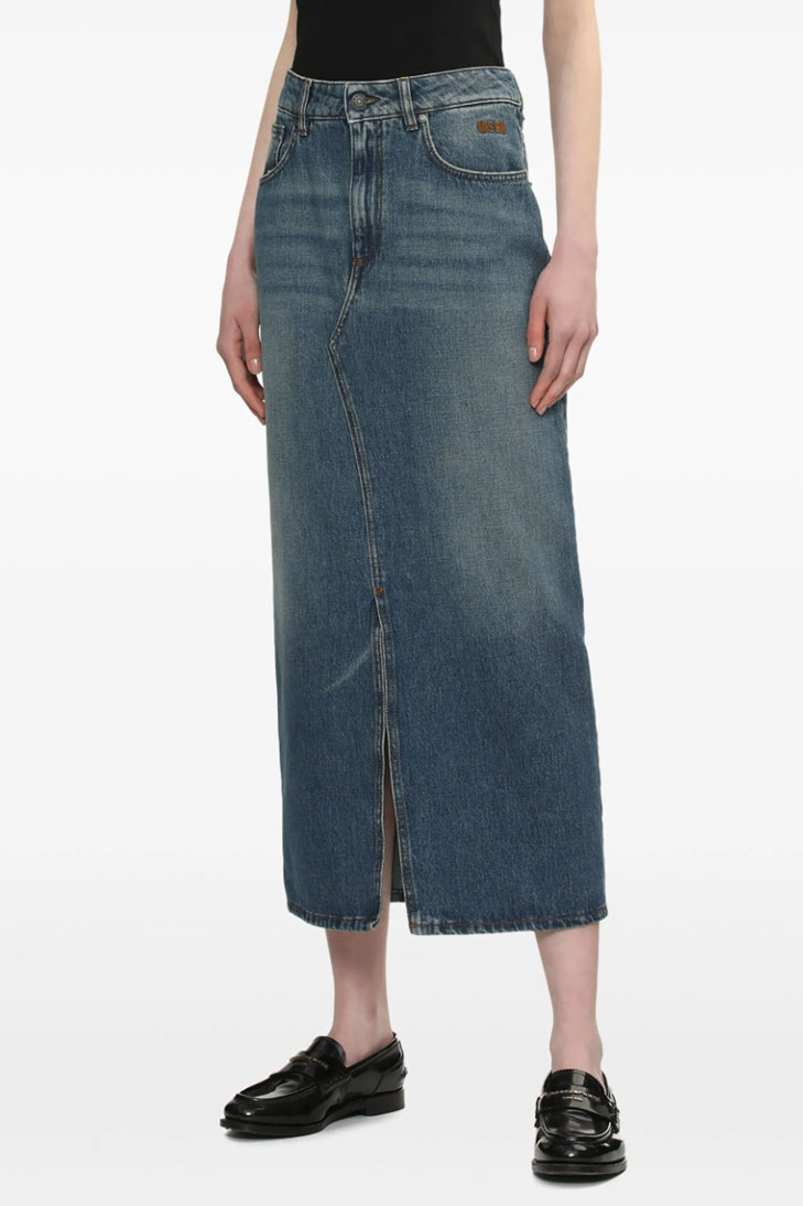 джинсовая юбка миди