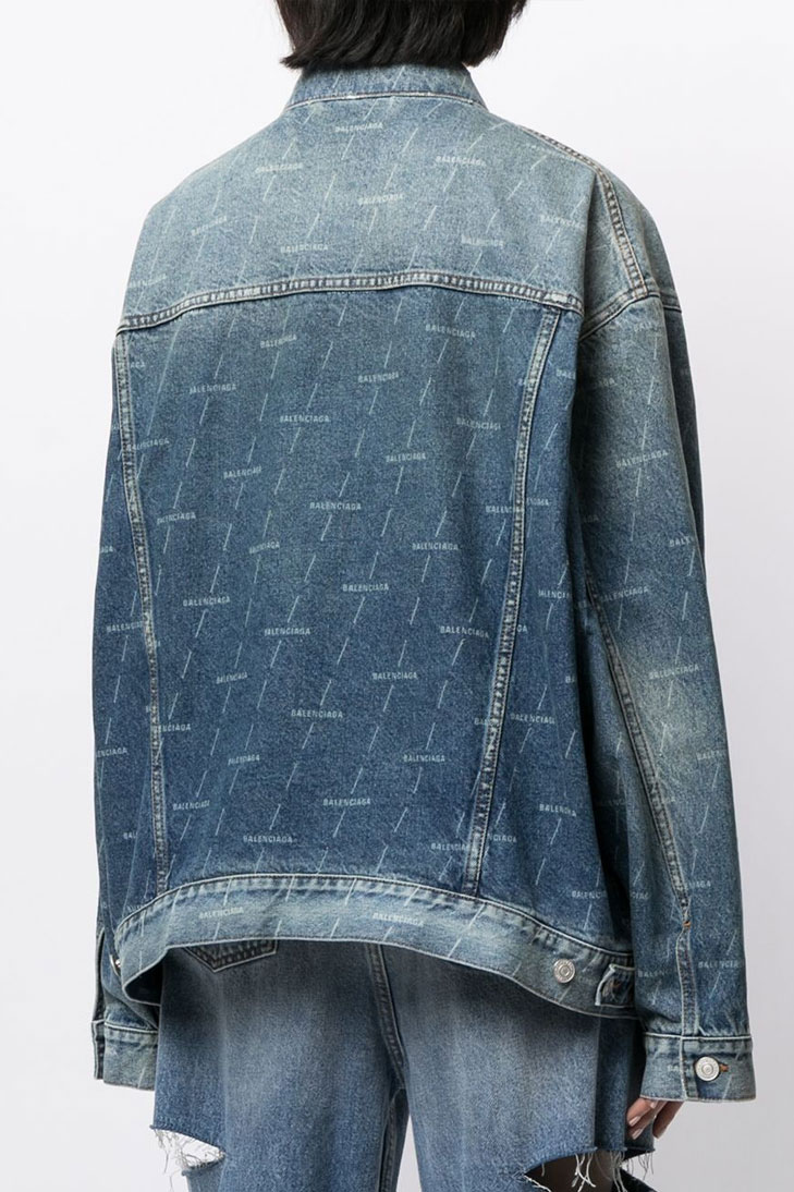 Джинсовая куртка Balenciaga с логотипом