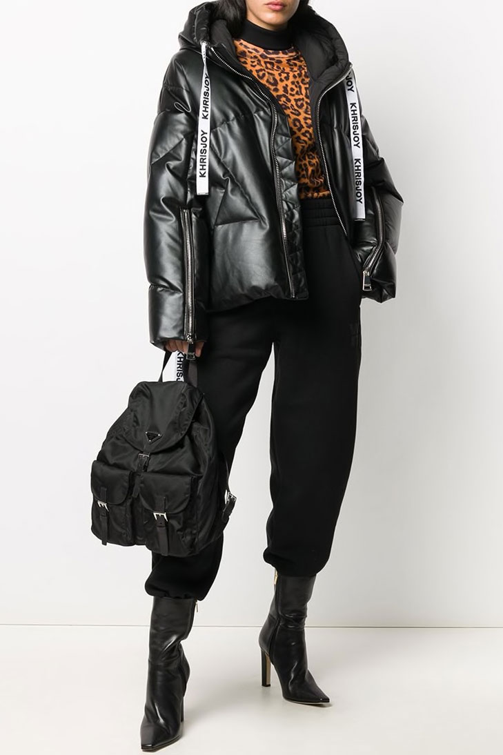 Пуховик  KHRISJOY из экокожи