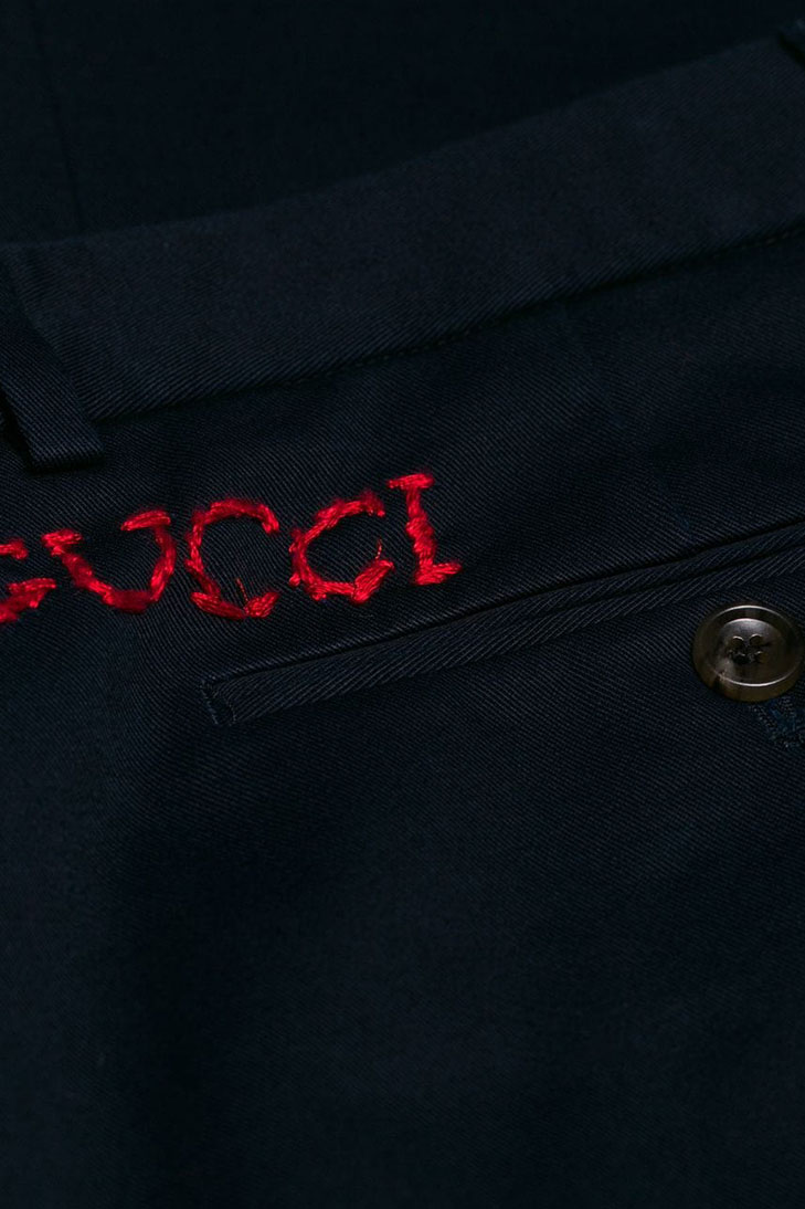 Классические брюки GUCCI с вышитым логотипом