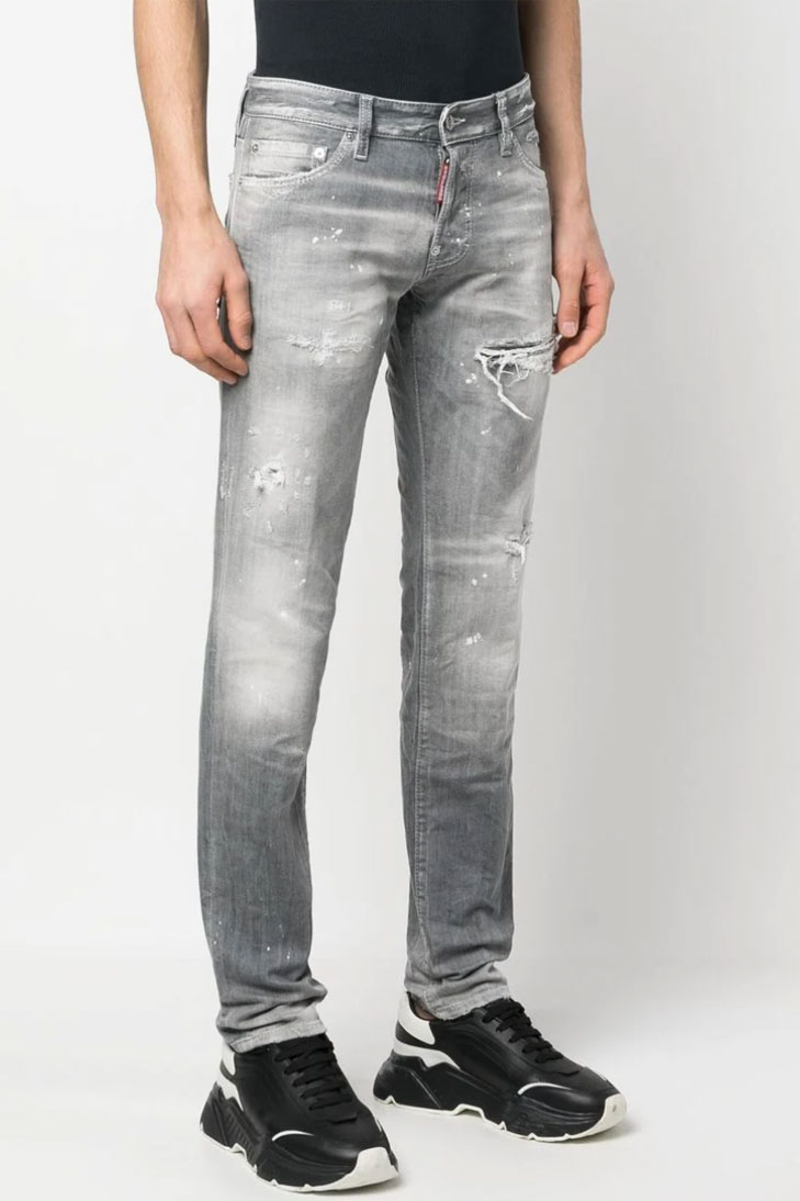 узкие джинсы с прорезями