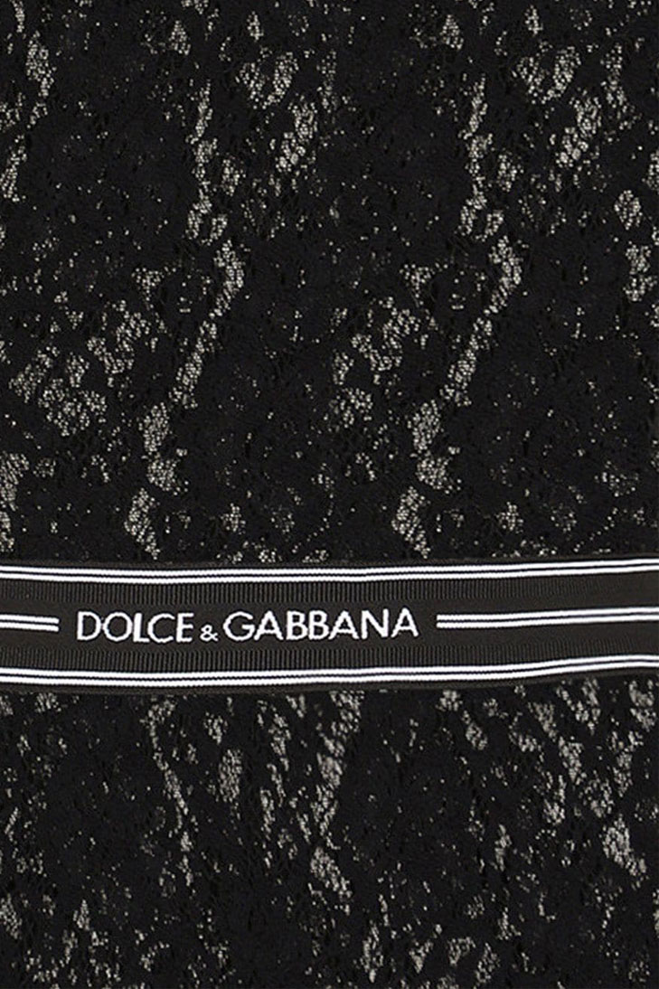 Боди Dolce&Gabbana из цветочного кружева с логотипом
