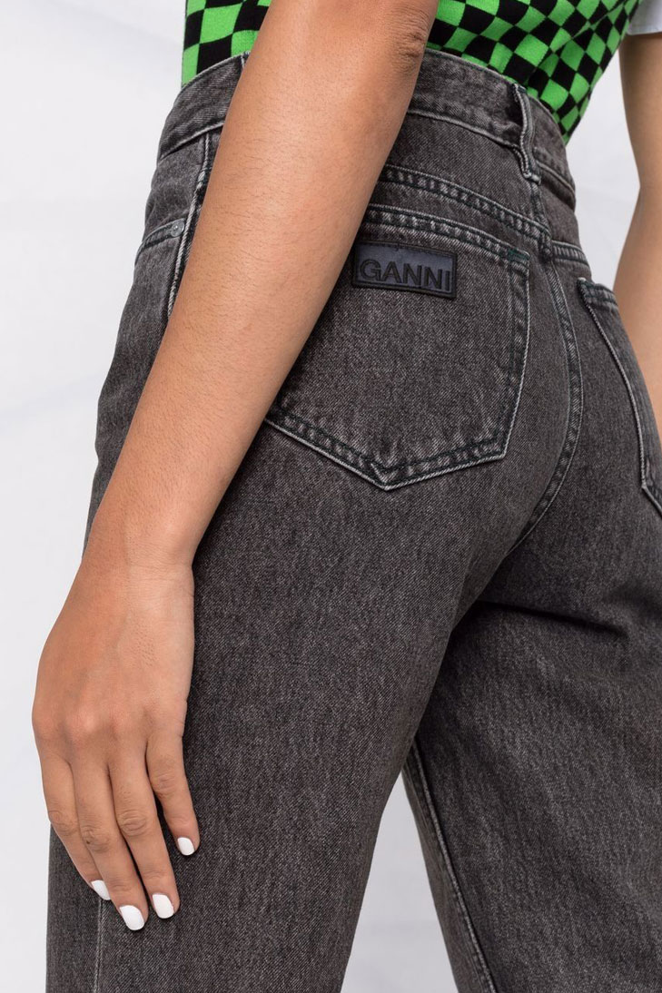 прямые джинсы GANNI с завышенной талией