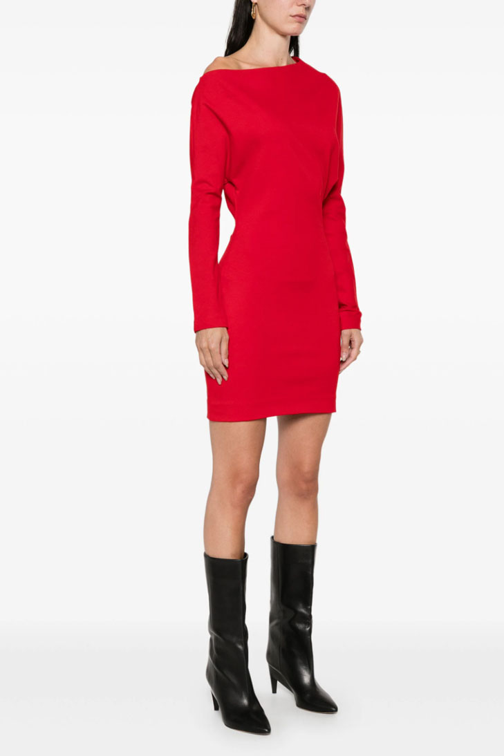 платье мини с открытыми плечами