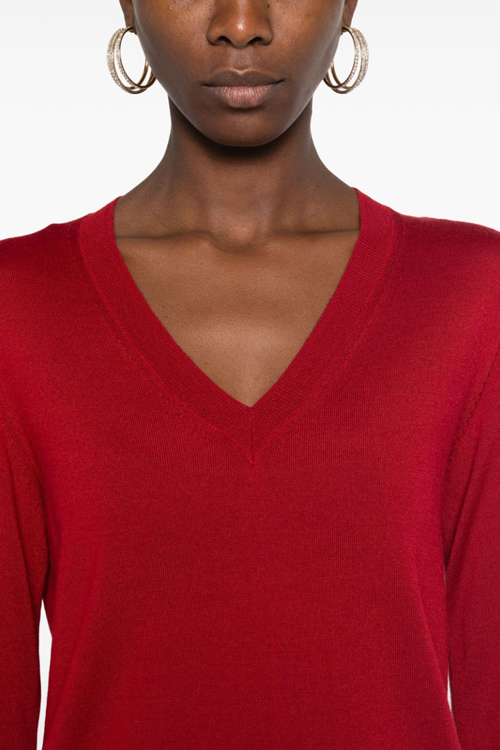 свитер с V-образным вырезом