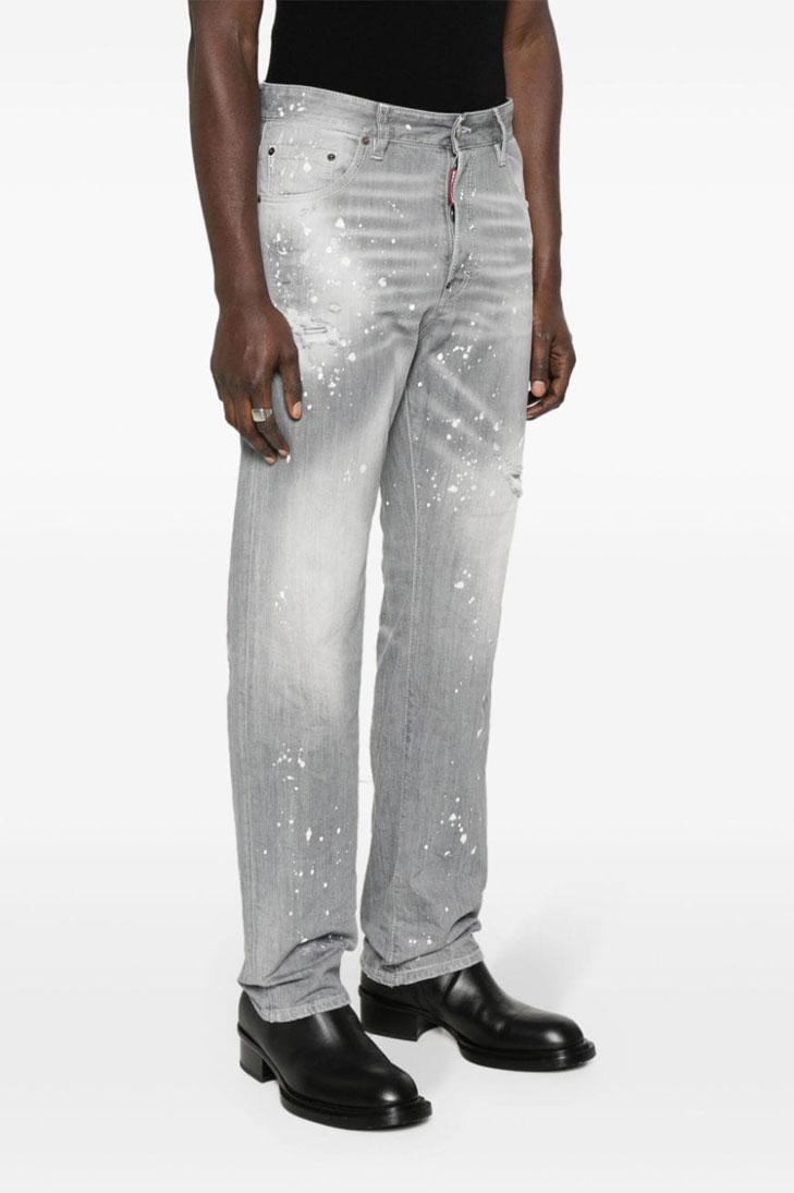 Джинсы с потертостями