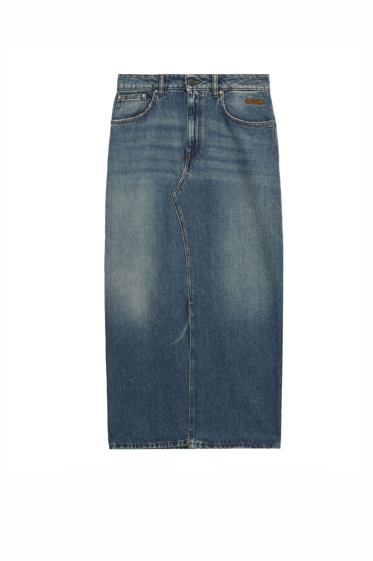джинсовая юбка миди