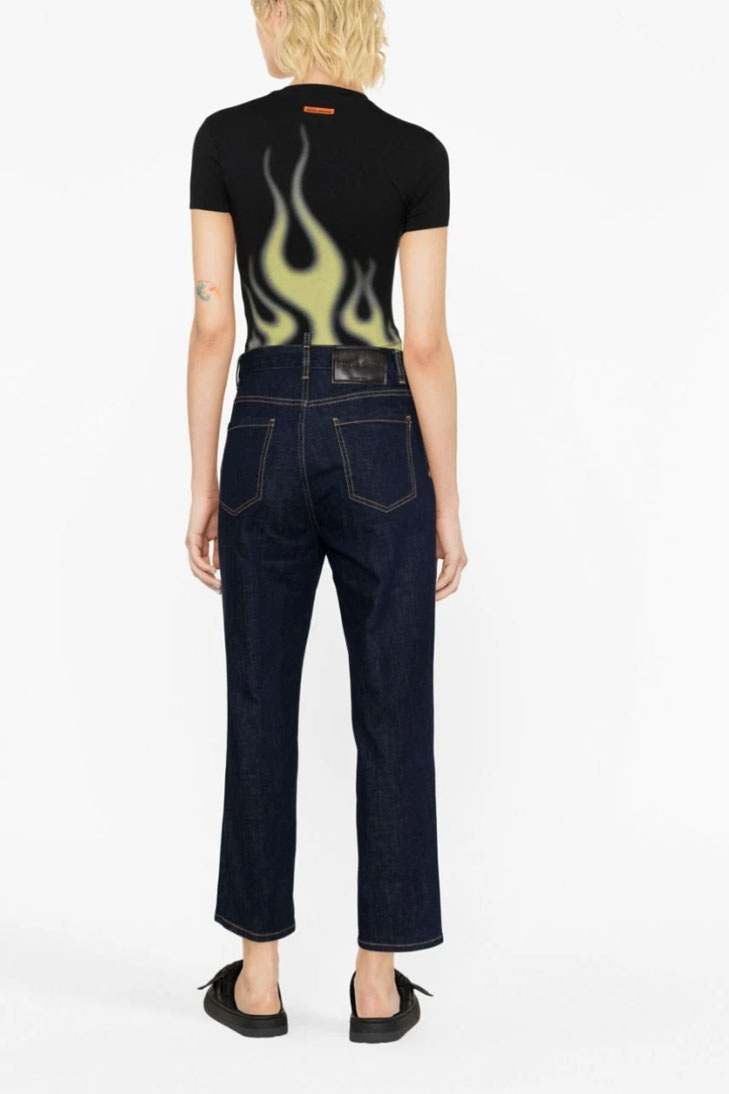прямые джинсы с нашивкой-логотипом