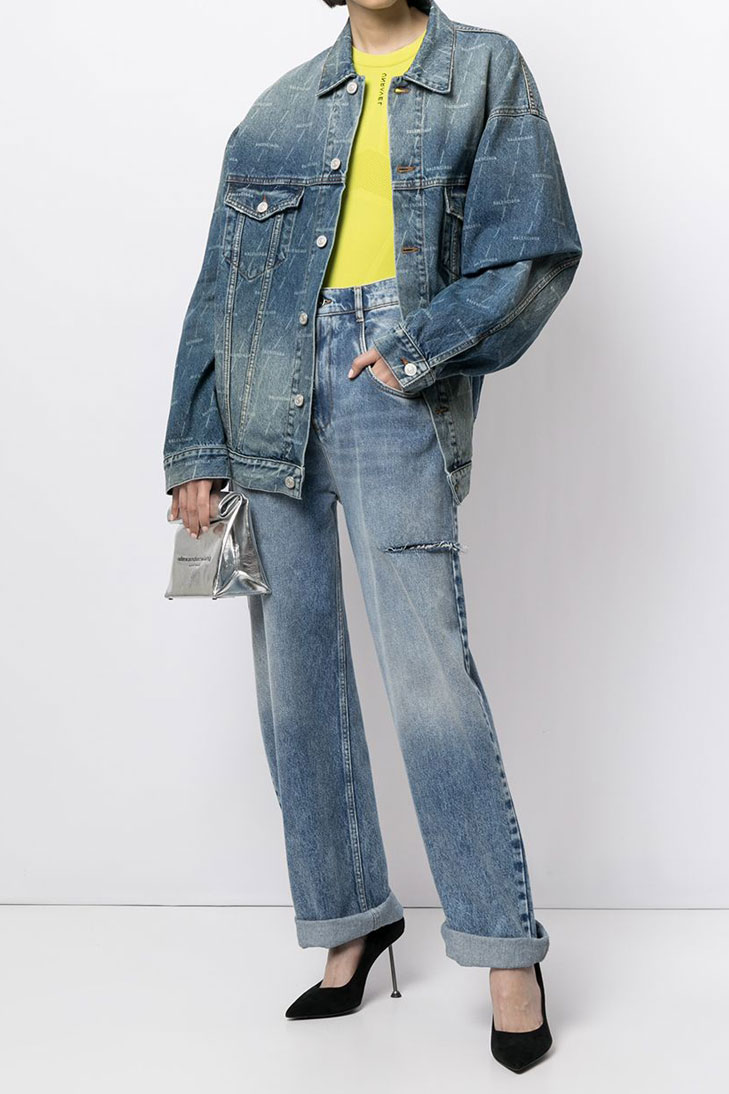 Джинсовая куртка Balenciaga с логотипом