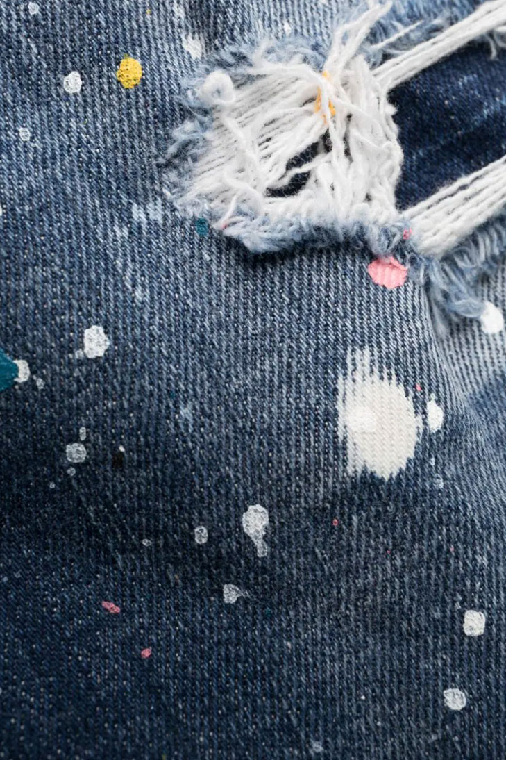 Прямые джинсы с эффектом разбрызганной краски