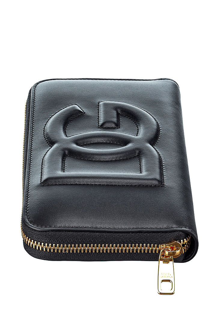 Кошелек DG Logo на круговой молнии из телячьей кожи