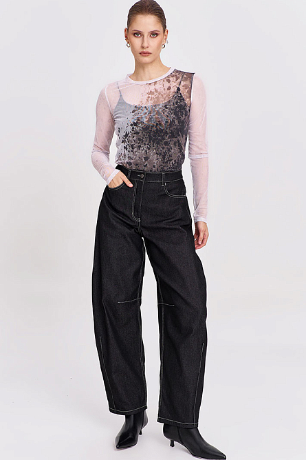 Брюки с белой строчкой