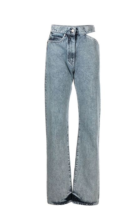 прямые джинсы с вырезами