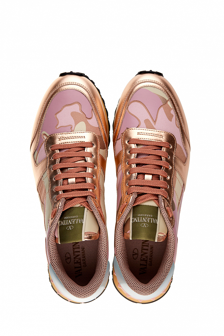 Комбинированные кроссовки Valentino Garavani Rockrunner с принтом