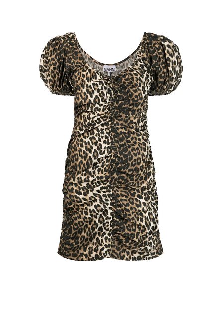 леопардовое платье с фонариками