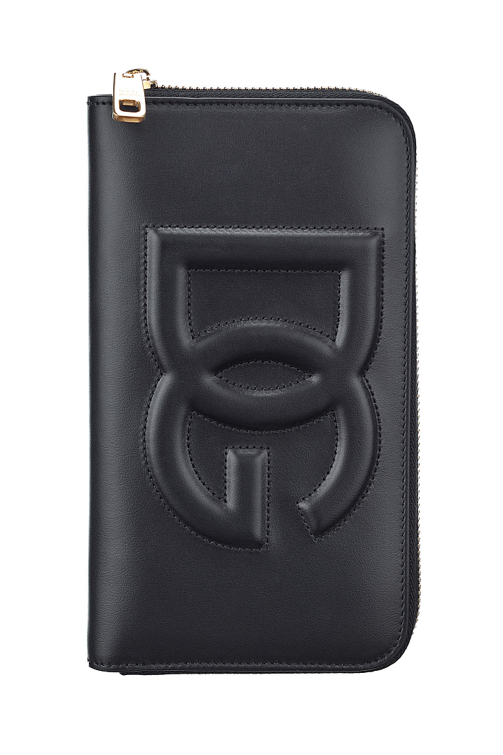 Кошелек DG Logo на круговой молнии из телячьей кожи