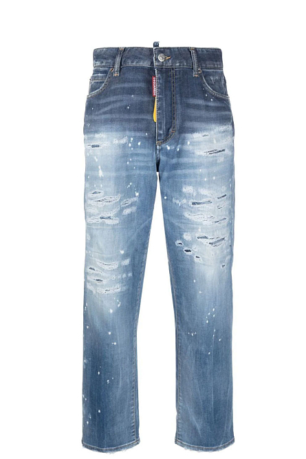 укороченные джинсы с нашивкой-логотипом