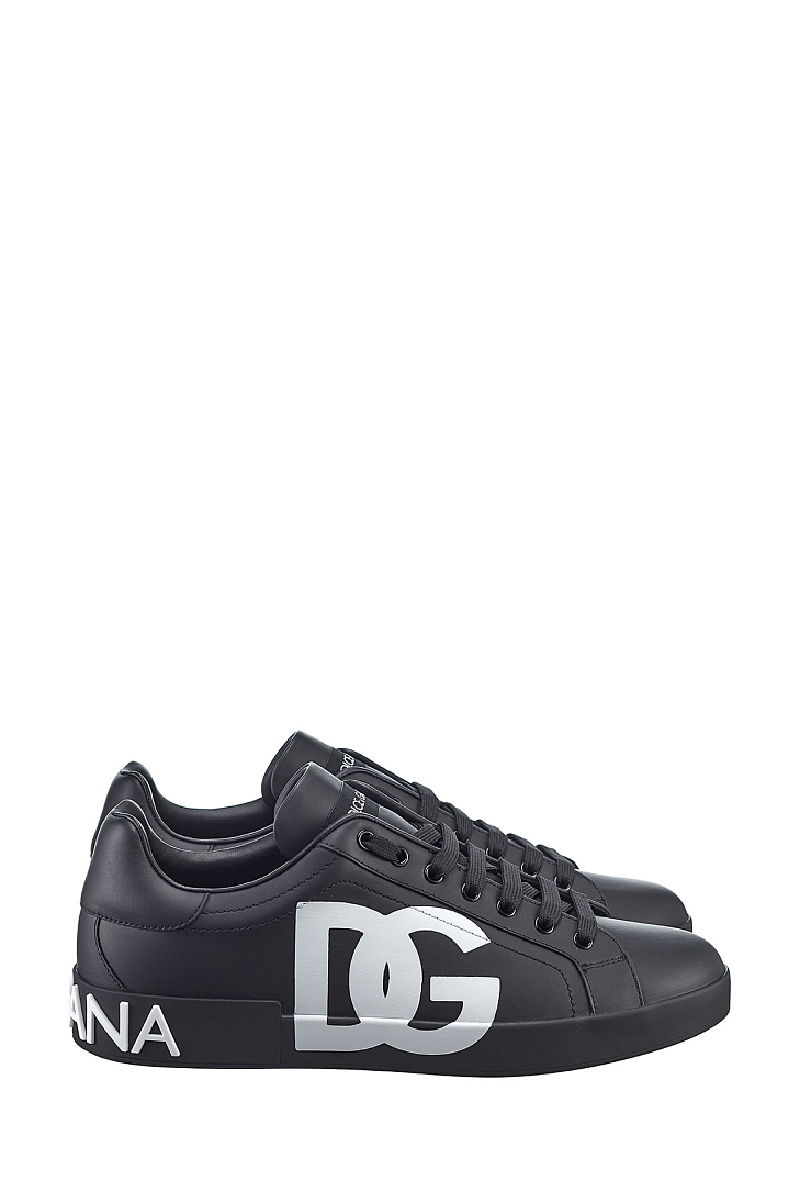 Кроссовки Portofino из телячьей кожи наппа с принтом логотипа DG