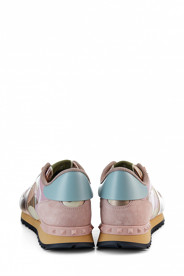 Комбинированные кроссовки Valentino Garavani Rockrunner с принтом